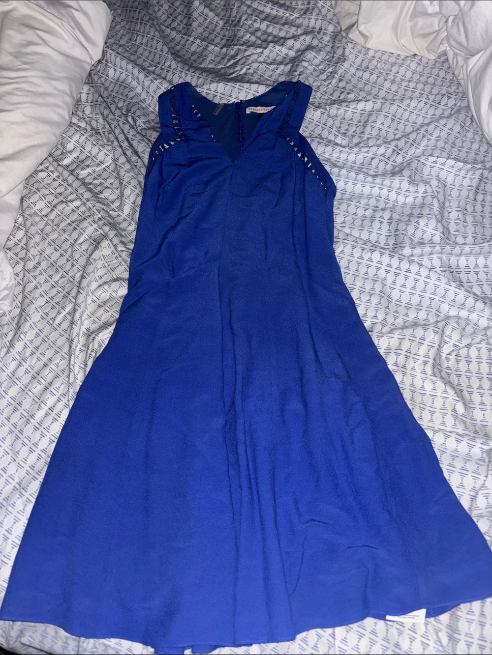 Rebecca Taylor Royal Blue Sleeveless V-Neck Mini Dress